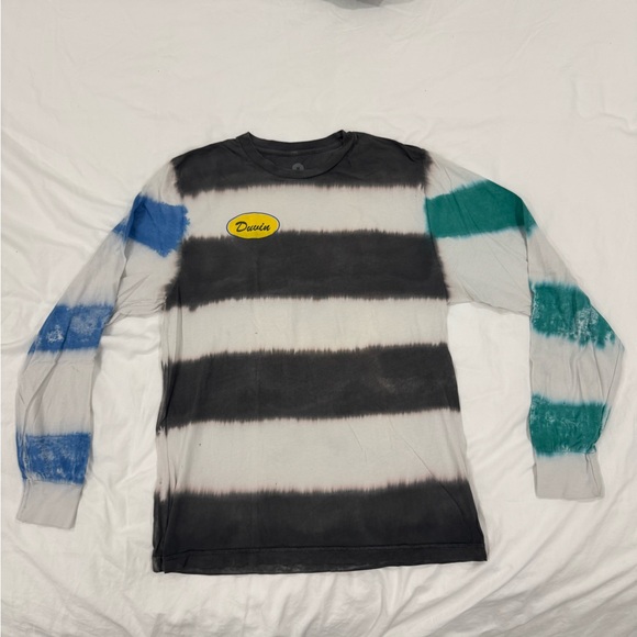 Duvin Design Co - Black and White Striped Long Sleeve Tee - Picture 1 of 3